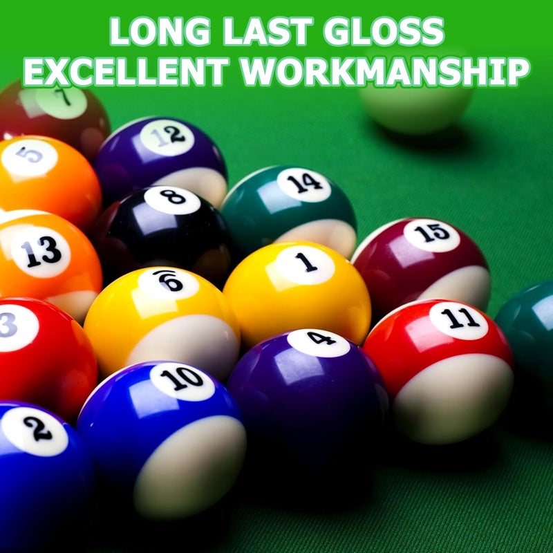AccEncyc 2.5cm/0.98inch Mini Billiard Balls Set 16Pcs Children's Pool Balls for Kid's Table, Indoor Game Toy for Kids, Adults - Image 4